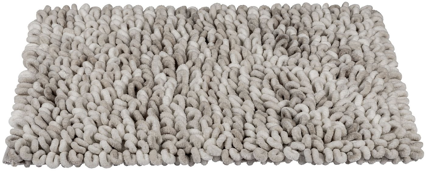 WENKO Badematte Lerici, Höhe 60 mm, rutschhemmend beschichtet, Materialmix, rechteckig, fusselfreier Badteppich, 3D-Struktur, hohe Feuchtigkeitsaufnahme – Bild 4 von 5