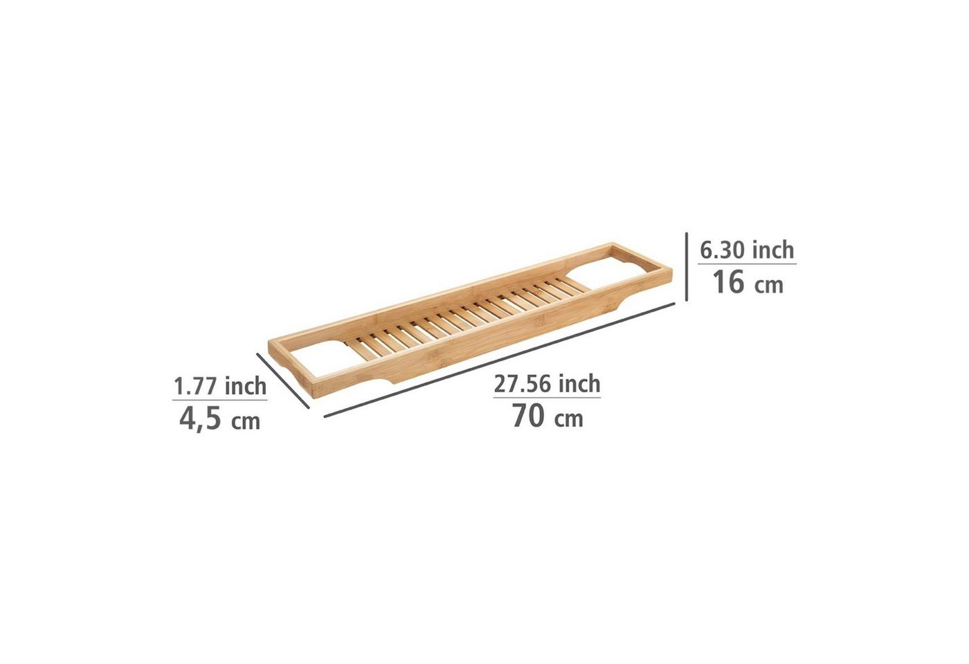 WENKO Badewannenablage Badewannenablage BAMBUSA, 70 x 16 x 4,5 cm, Wenko – Bild 3 von 5