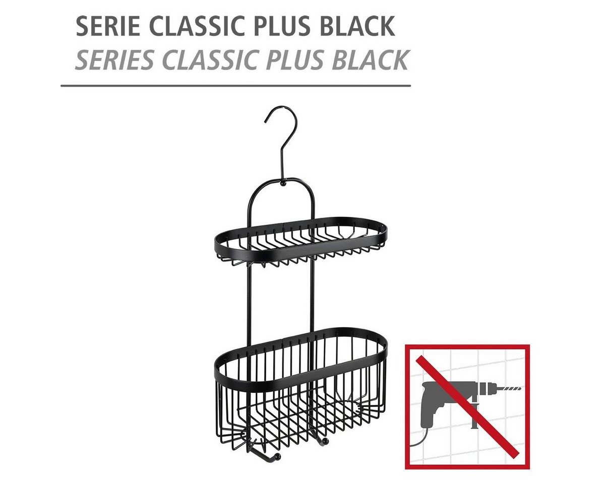 WENKO Badregal Classic Plus Black, 1 Ablage, 1 Korb – Bild 3 von 5