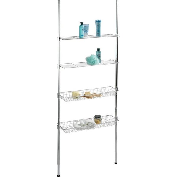 WENKO Badregal Ellera Teleskopregal, 2 Ablagen, 2 Körbe