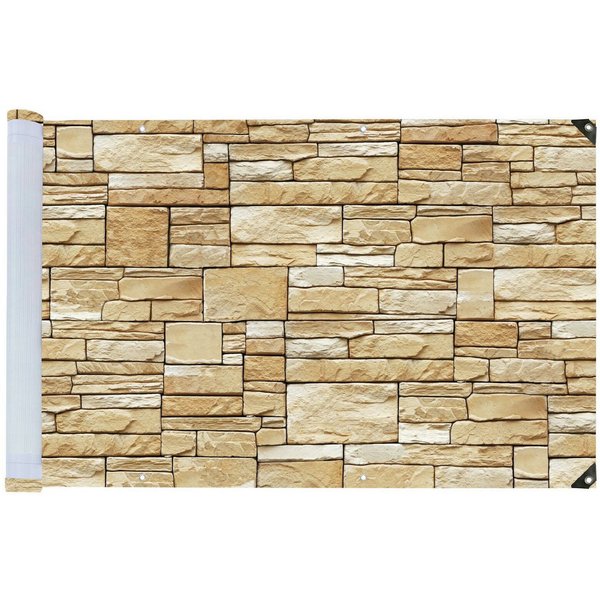WENKO Balkonsichtschutz Mauer LxH: 500x85 cm, für Balkon und Terrasse