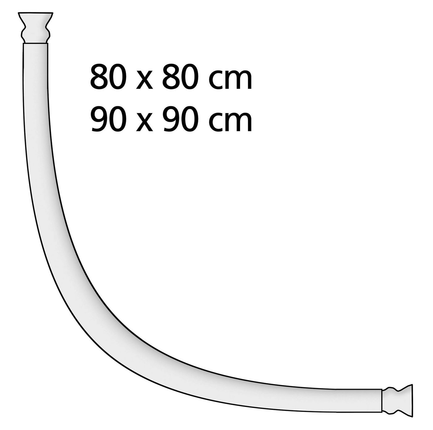 WENKO Bogenstange Rundduschstange Chrom, Fixmaß, Aluminium – Bild 4 von 4