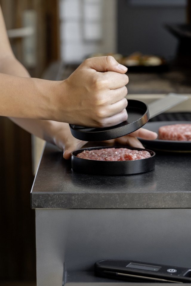 WENKO Burgerpresse Burger-Set (2 St), Aluminium, Edelstahl, Hamburgerpresse & Plancha Spachtel, Grillzubehör, rostfreier Edelstahl – Bild 5 von 5