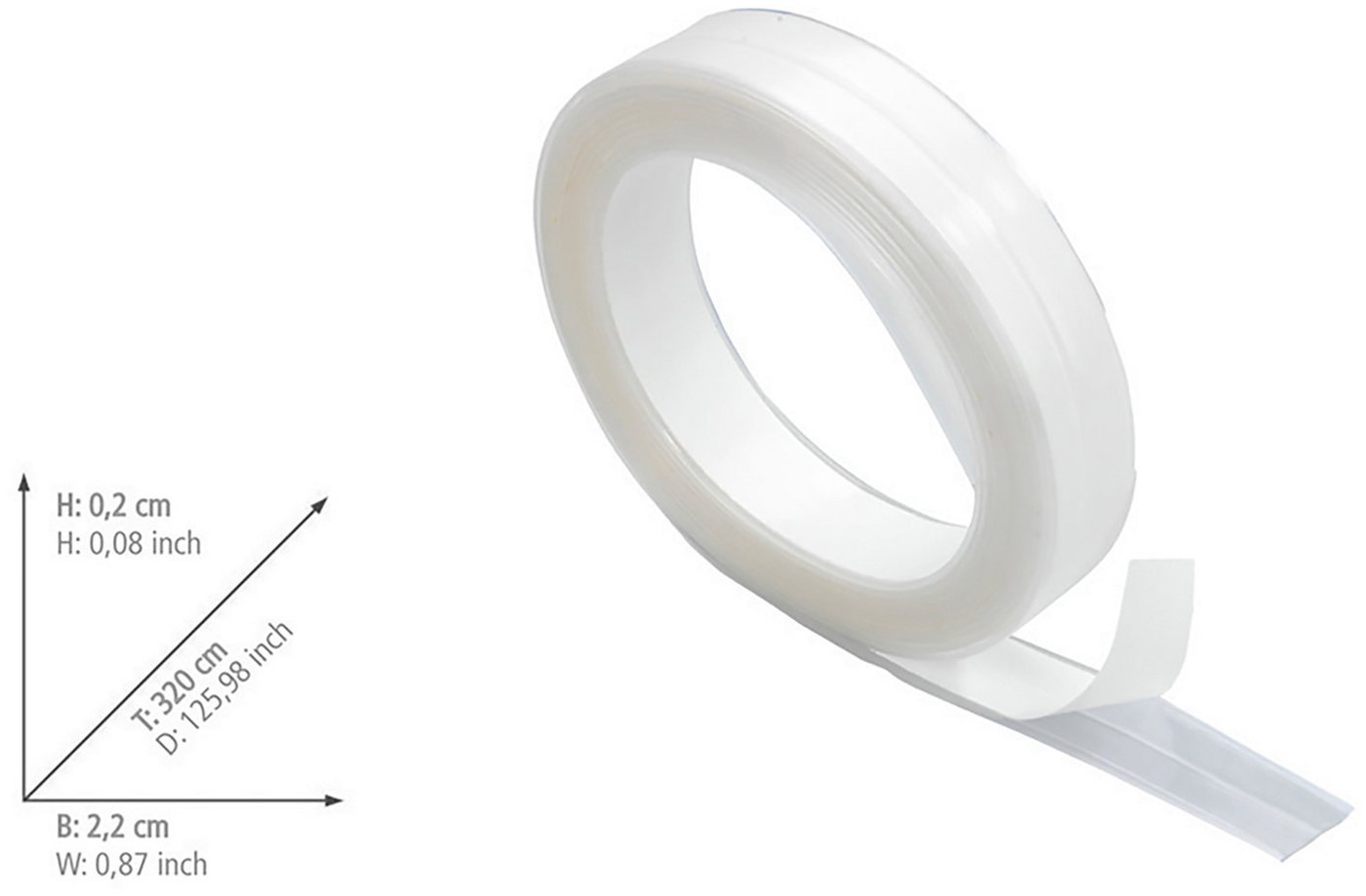 WENKO Dichtungsband, (Set, 2-St), selbstklebend, 320x2,2 cm, für Badewanne, Dusche, Waschbecken – Bild 2 von 2