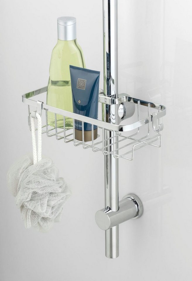 WENKO Duschablage Duschstangencaddy Floresta Eckig, Anbringung ohne Bohren und Schrauben – Bild 2 von 5