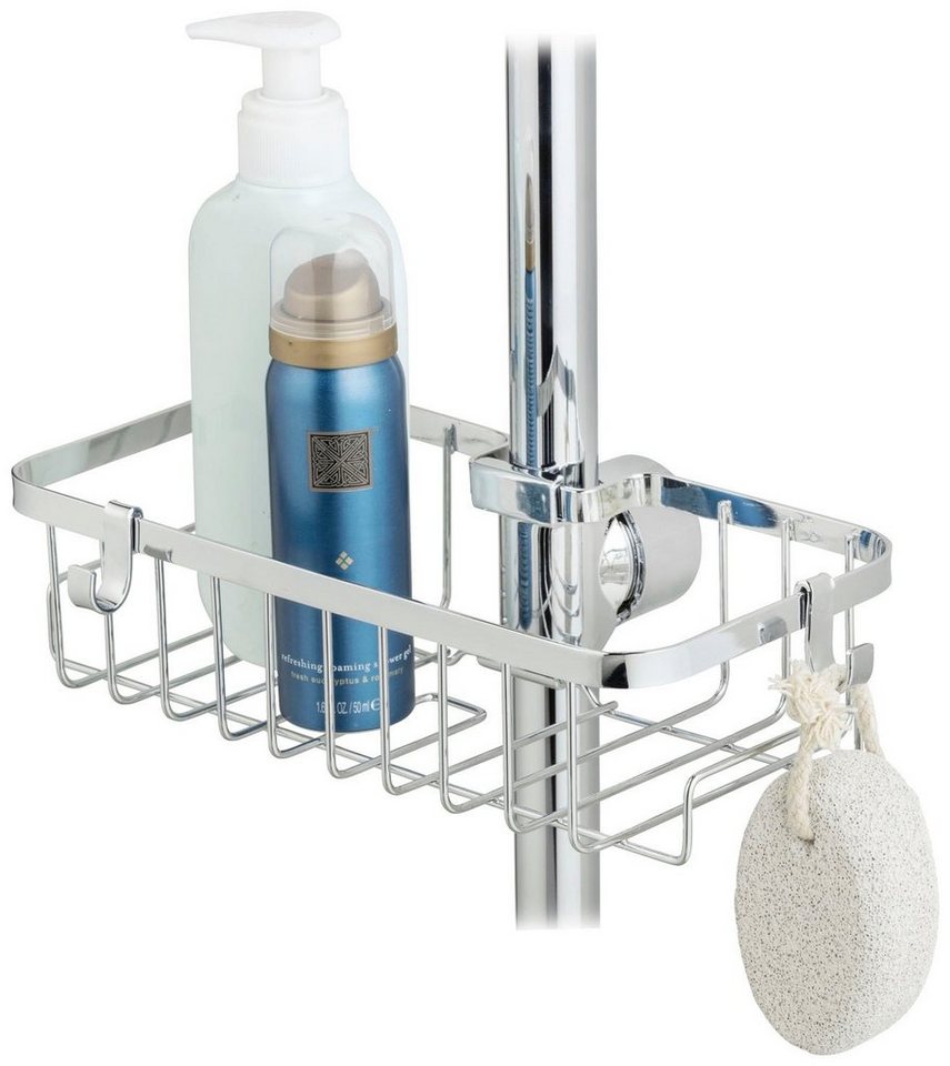 WENKO Duschablage Duschstangencaddy Floresta Eckig, Anbringung ohne Bohren und Schrauben – Bild 5 von 5