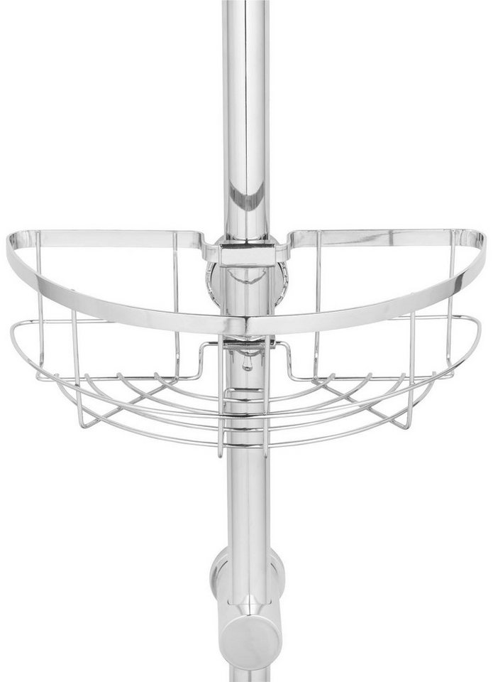 WENKO Duschablage Duschstangencaddy Floresta Rund, Anbringung ohne Bohren und Schrauben – Bild 4 von 5