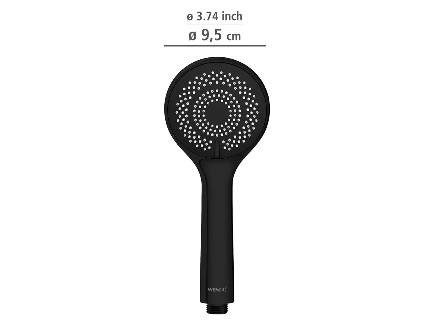 WENKO Duschkopf Watersaving (Schwarz matt, Ø 9,5 cm) – Bild 2 von 2