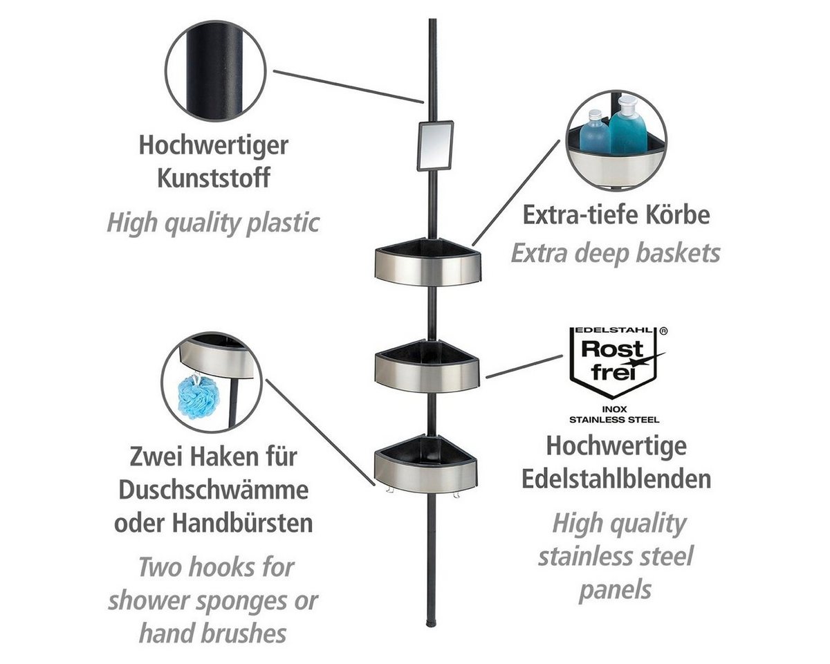 WENKO Duschregal Premium Big Black, 3 Etagen – Bild 5 von 5