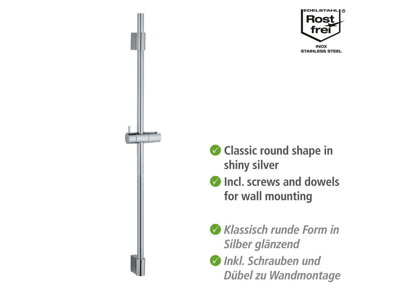 WENKO Duschstange Classic, Chrom – Bild 2 von 4