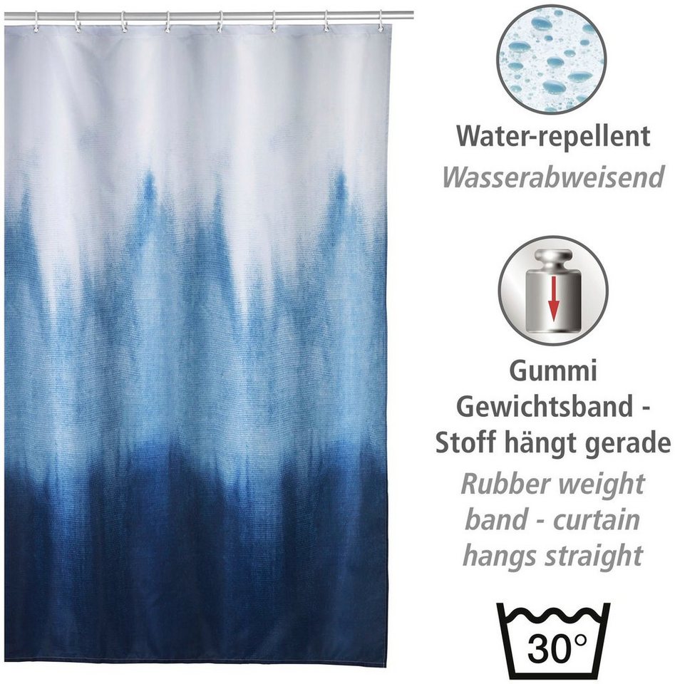 WENKO Duschvorhang Alara Breite 180 cm, Höhe 200 cm, Batik-Optik – Bild 2 von 5