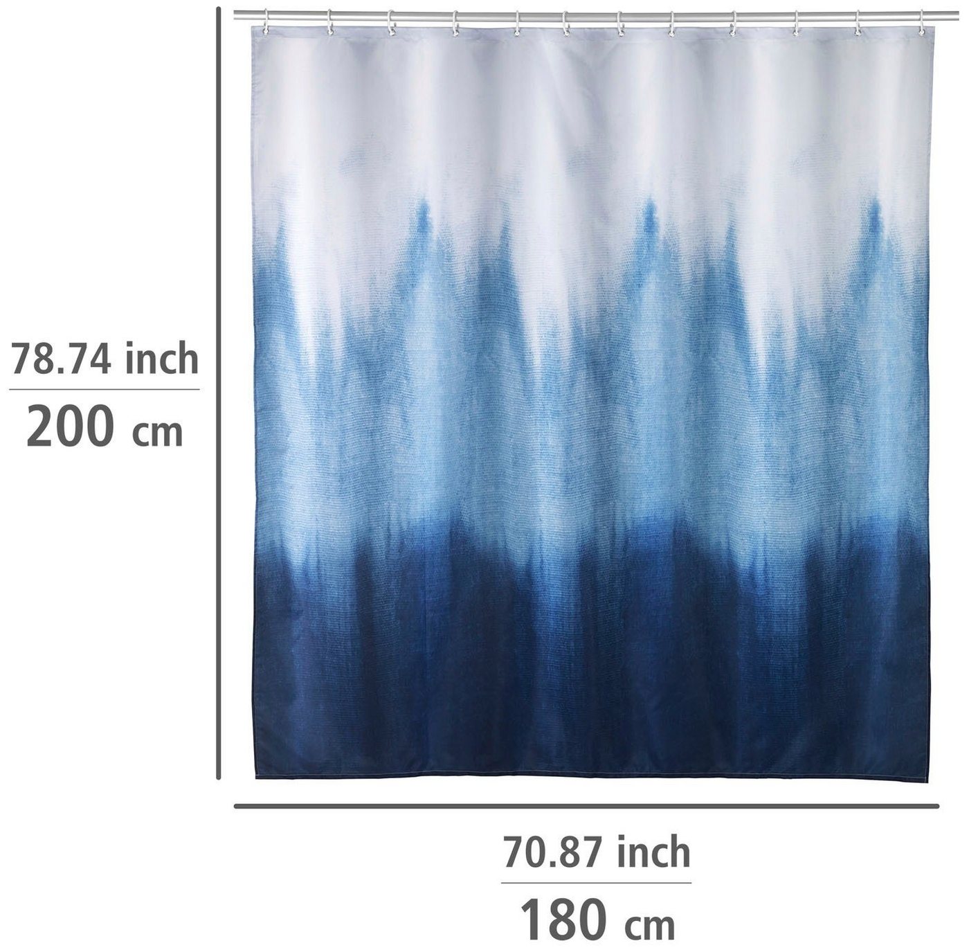 WENKO Duschvorhang Alara Breite 180 cm, Höhe 200 cm, Batik-Optik – Bild 5 von 5