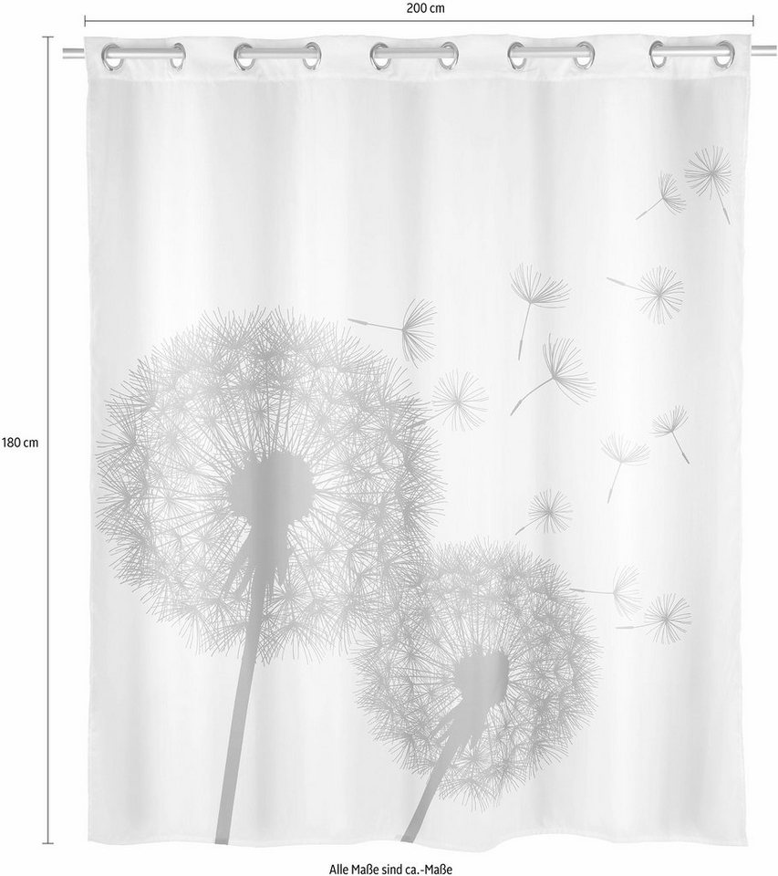 WENKO Duschvorhang Astera Flex Breite 180 cm, Höhe 200 cm, Polyester, waschbar – Bild 2 von 2