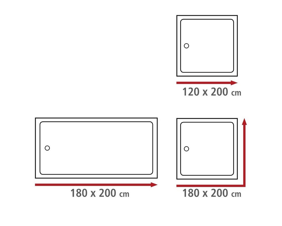 WENKO Duschvorhang Breite 180 cm, Mit modernem Motiv – Bild 4 von 5