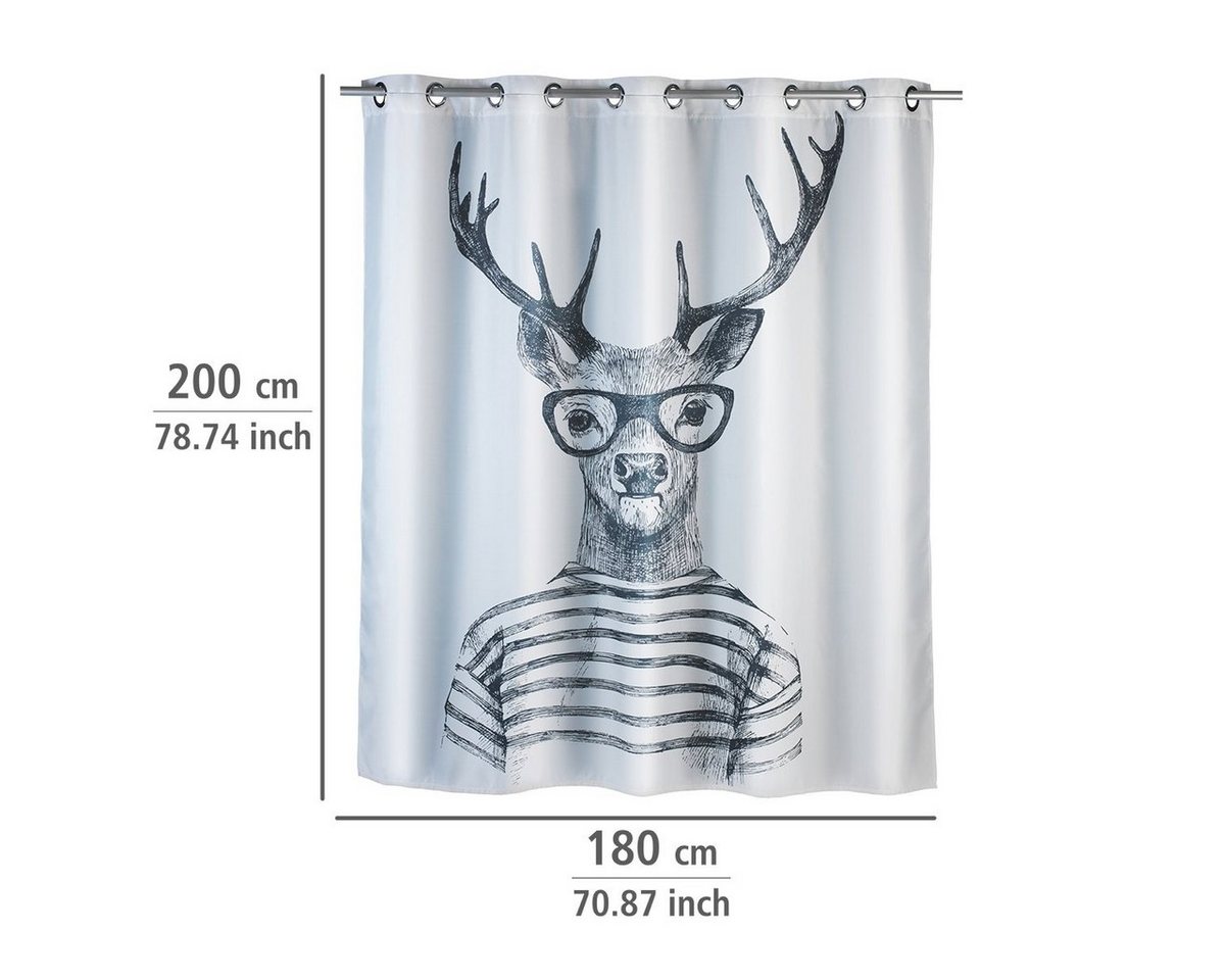 WENKO Duschvorhang Breite 180 cm, Mit modernem Motiv – Bild 2 von 5