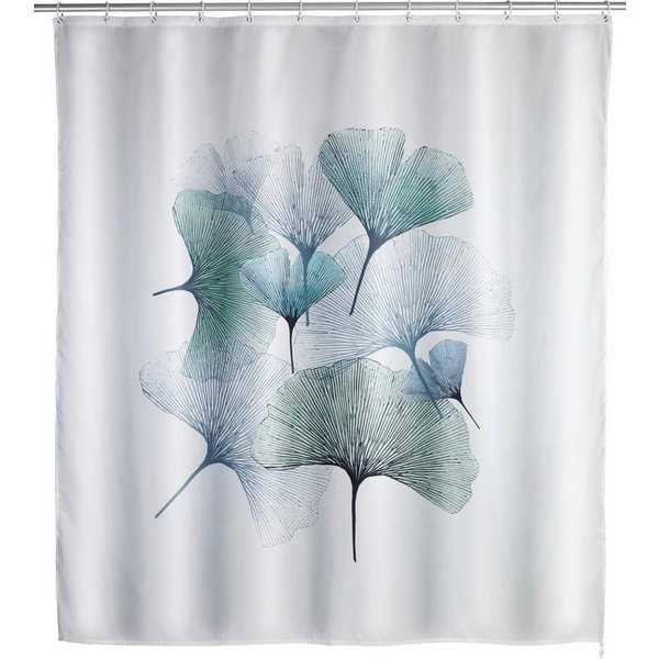 WENKO Duschvorhang Ginko Breite 180 cm, Höhe 200 cm, Polyester, waschbar