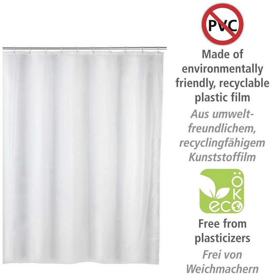 WENKO Duschvorhang Uni Breite 120 cm, Höhe 200 cm – Bild 3 von 5