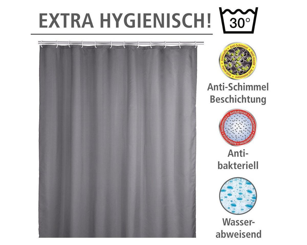 WENKO Duschvorhang Uni White Breite 180 cm, Höhe 200 cm, Polyester, waschbar – Bild 4 von 5