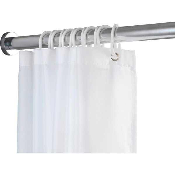WENKO Duschvorhangstange Luz, Ø 280 mm, ausziehbar, ohne Bohren, geklemmt, Edelstahl, Kunststoff, ohne bohren, 70 - 115 cm, aus rostfreiem Edelstahl