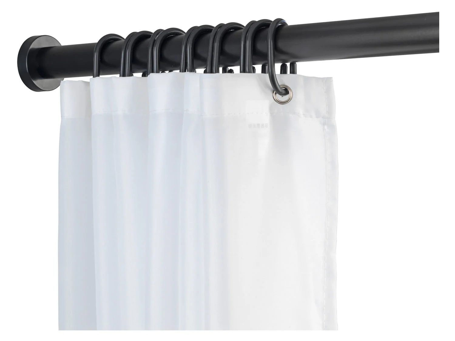 WENKO Duschvorhangstange Luz, Ø 280 mm, ausziehbar, ohne Bohren, geklemmt, Aluminium, Kunststoff, ohne bohren, 110 - 185 cm, aus rostfreiem Aluminium – Bild 3 von 4