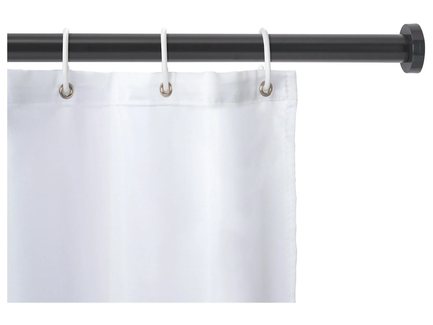 WENKO Duschvorhangstange Luz, Ø 280 mm, ausziehbar, ohne Bohren, geklemmt, Aluminium, Kunststoff, ohne bohren, 110 - 185 cm, aus rostfreiem Aluminium – Bild 4 von 4