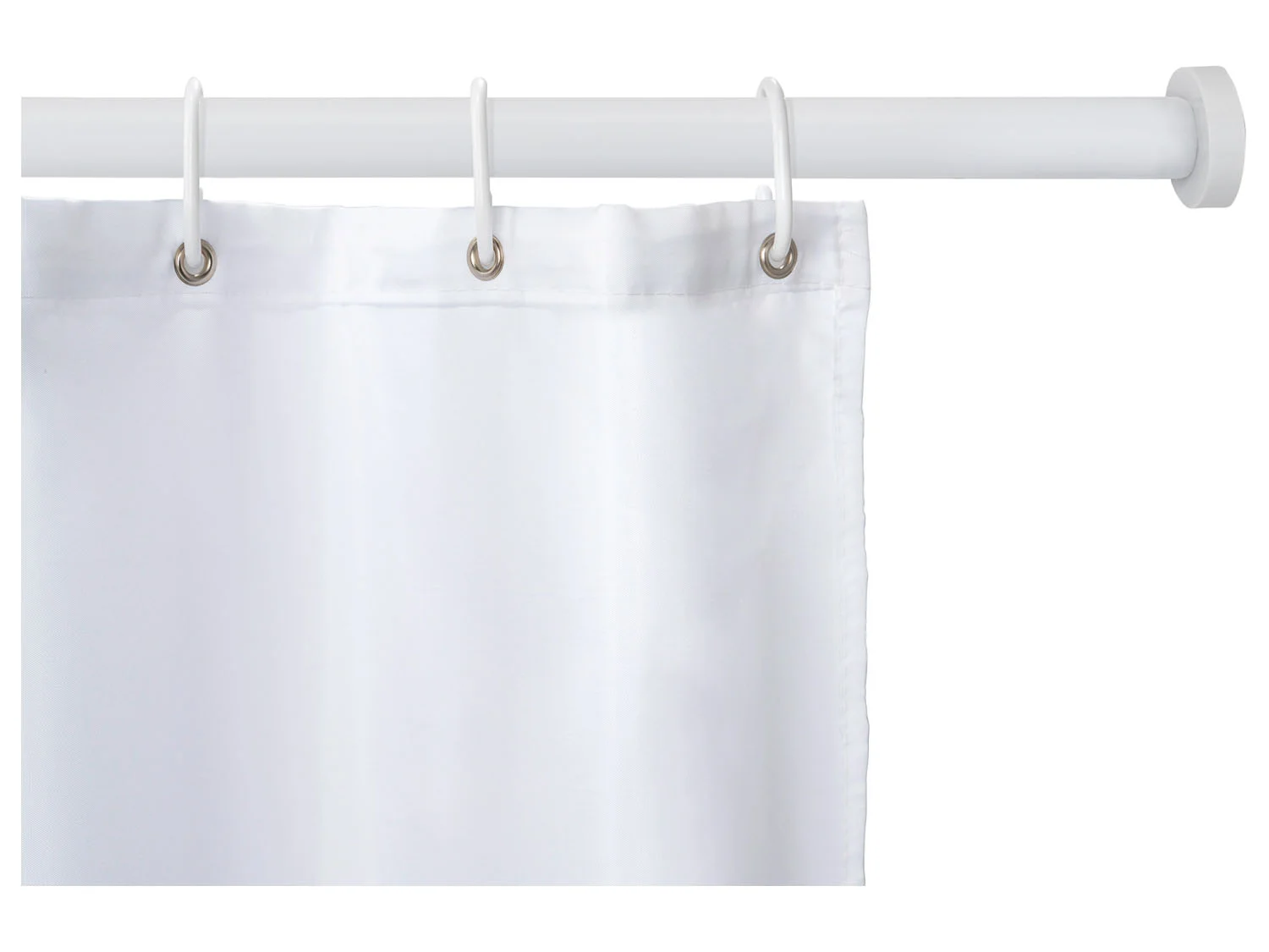 WENKO Duschvorhangstange Luz, Ø 280 mm, ausziehbar, ohne Bohren, geklemmt, Aluminium, Kunststoff, ohne bohren, 70 - 115 cm, aus rostfreiem Aluminium – Bild 3 von 4