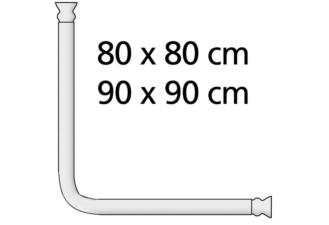 WENKO Duschvorhangstange Universal, Fixmaß, mit Bohren, verschraubt, Aluminium, Kunststoff, variabel – Bild 5 von 5