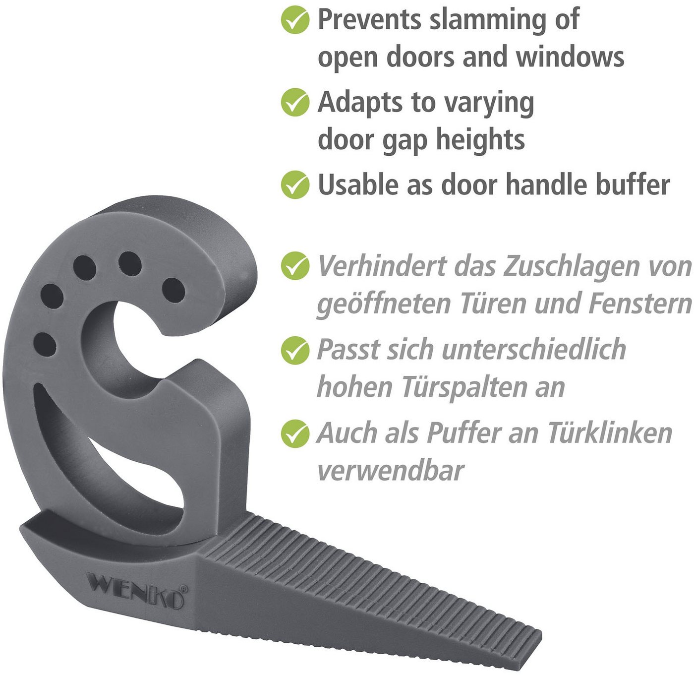 WENKO Fensterstopper Modell Multi-STOP® Anthrazit, (Set, 4-tlg), Klemmschutz, Türstopper aus Kunststoff – Bild 5 von 5