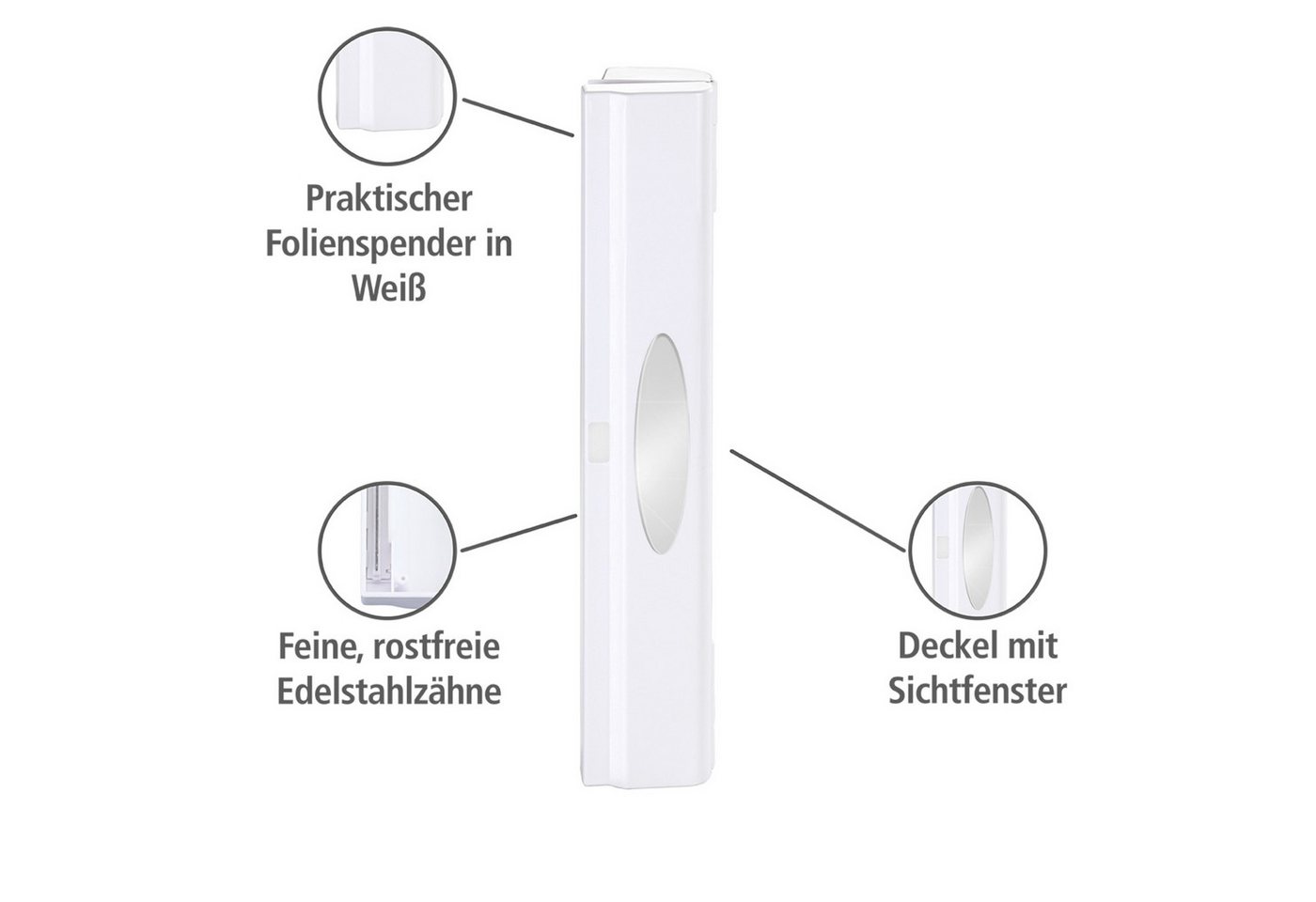 WENKO Folienspender Modell Perfect-Cutter, für Folienrollen bis 33 cm Breite, für Alufolien und Frischhaltefolien – Bild 2 von 5