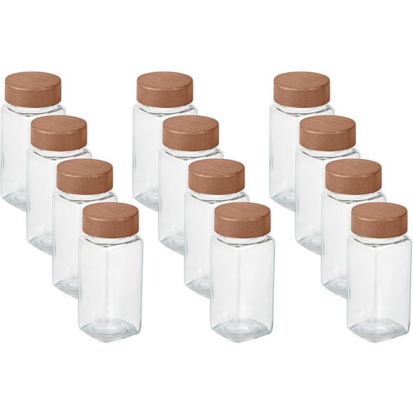 WENKO Gewürzstreuer Modell Anni, (Set, 12-tlg), FSC®-zertifizierter Bambusdeckel