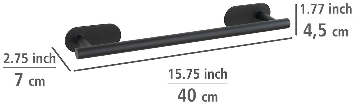WENKO Handtuchhalter Orea Black, BxTxH: 40x7x4,5 cm, befestigen ohne bohren – Bild 3 von 3