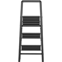 WENKO Haushaltsleiter Compact (3-stufig, Dunkelgrau)