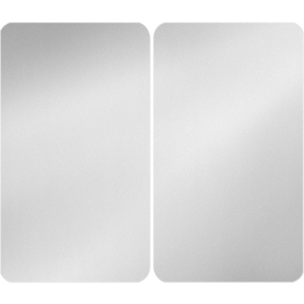 WENKO Herd-Abdeckplatte Universal Modell Silber, Glas, Kunststoff, (Set, 2 tlg), Herdabdeckung für alle Herdarten, kratzfest, mit rutschfesten Füßen