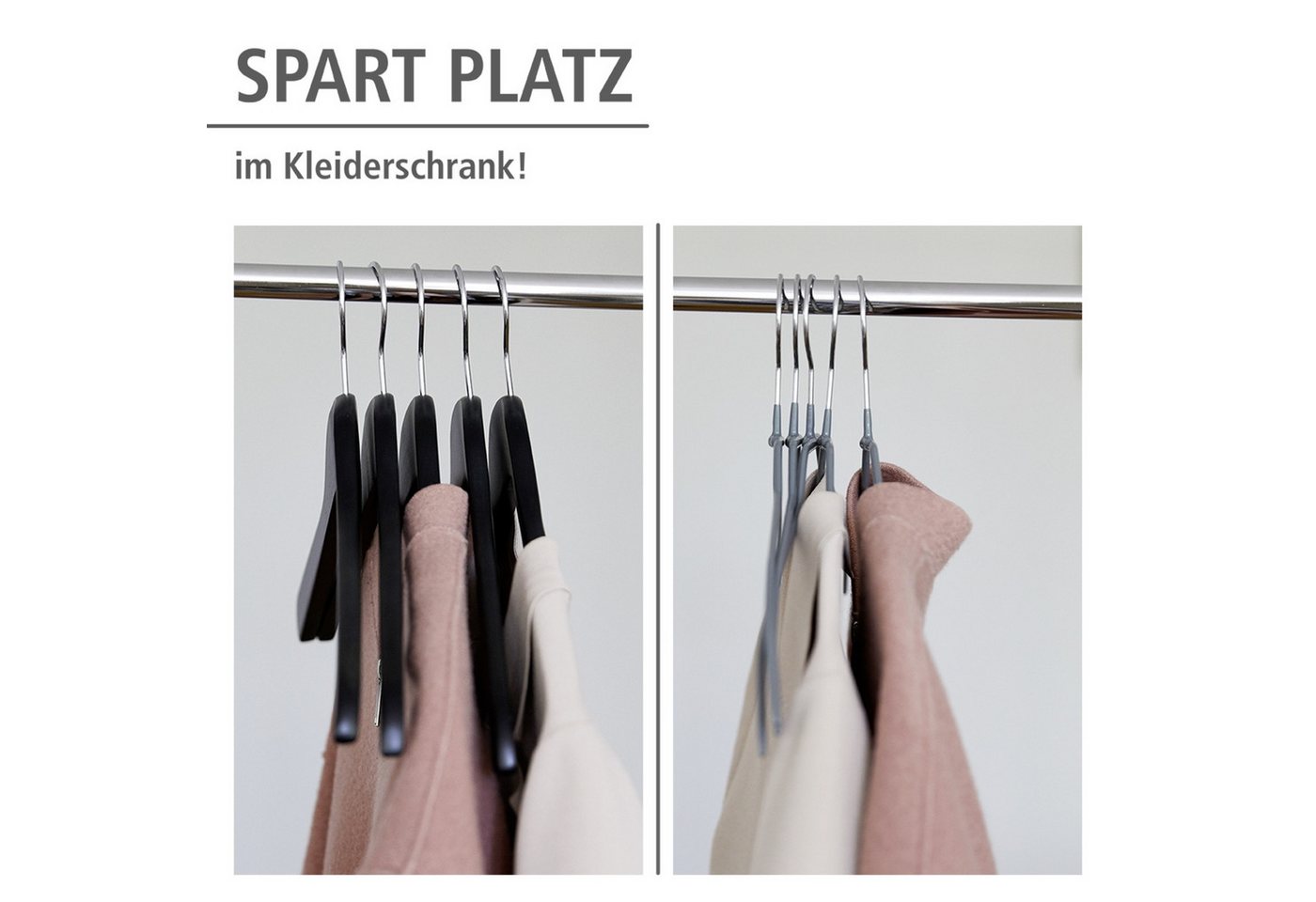 WENKO Kleiderbügel Modell Alessia, (Set, 20-tlg), rutschfeste Beschichtung, extra dünn, platzsparend – Bild 4 von 5