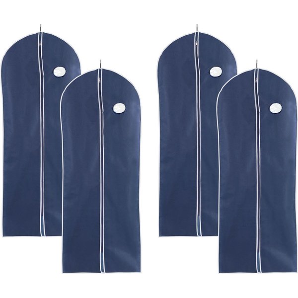 WENKO Kleidersack Modell Air (Set, 4 St) 150 x 60 cm, mit Reißverschluss, Sichtfenster & Kleiderbügelaussparung
