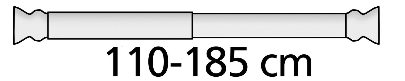 WENKO Klemmstange Extra stark, ausziehbar, Aluminium, Weiß, Breite 110 - 185 cm – Bild 3 von 3
