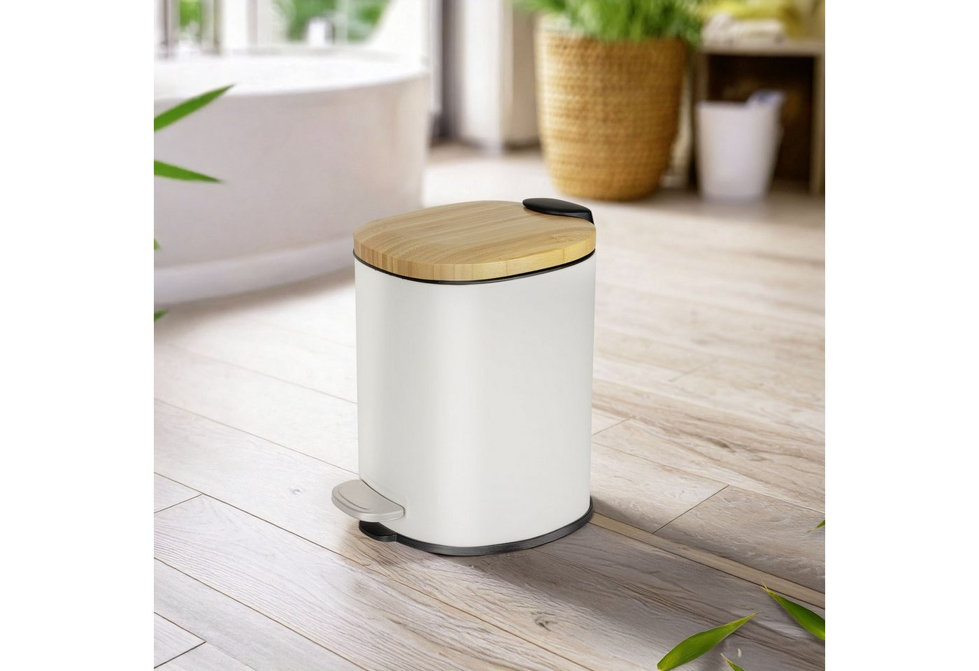 WENKO Kosmetikeimer Fianema, fürs Badezimmer, Easy-Close-Mechanik, Inneneimer: 3 L – Bild 5 von 5