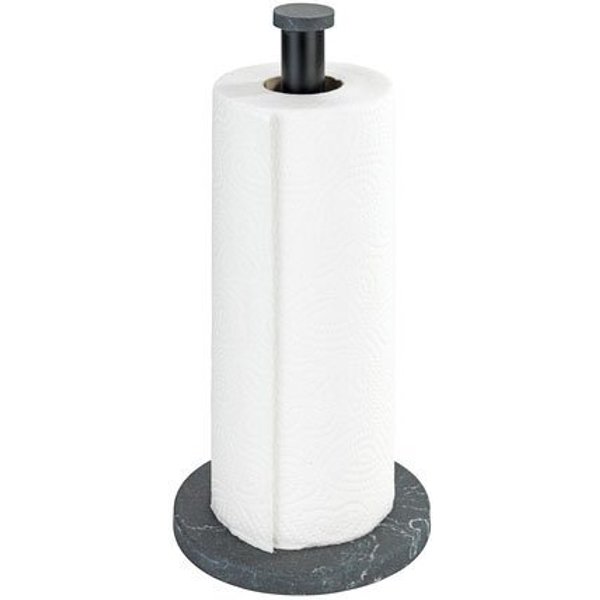 WENKO Küchenrollenhalter Modell Marmor, freistehender Papierrollenhalter für die Küche, elegante Marmoroptik