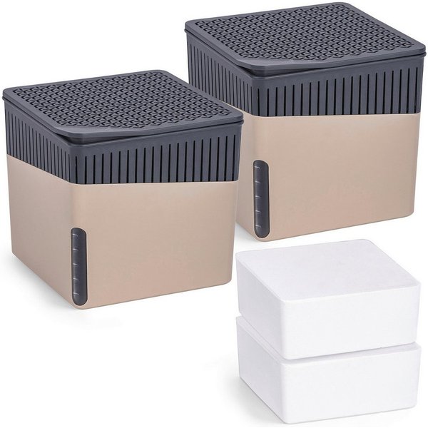 WENKO Luftentfeuchter Cube, für 80 m³ Räume, 2 x 1000g