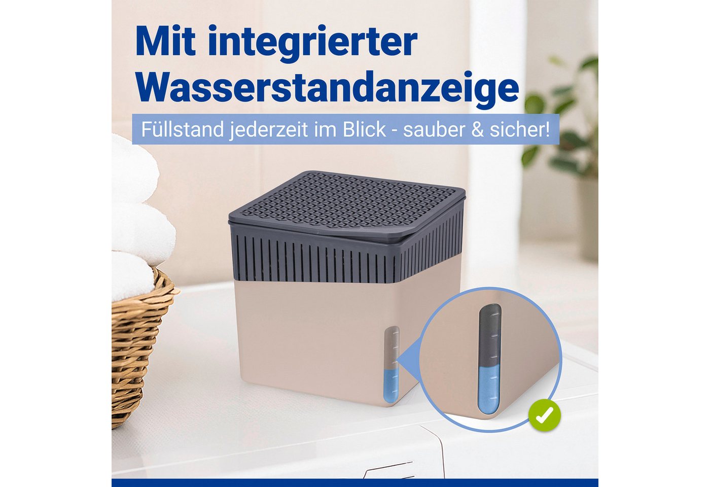WENKO Luftentfeuchter Cube, für 80 m³ Räume, 2 x 1000g – Bild 4 von 5