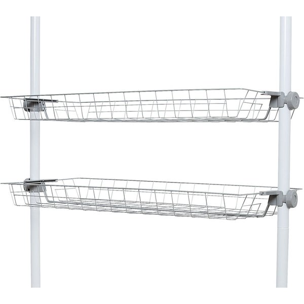 WENKO Organizer Modell Herkules (Set, 2 St), Drahtkörbe aus Stahl, Erweiterung zum Teleskop-System Herkules