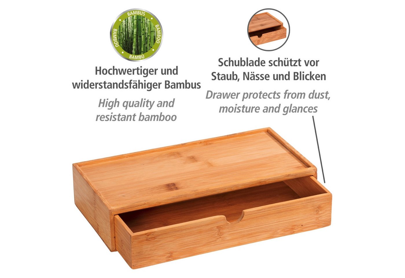WENKO Organizer Modell Terra, Aufbewahrungsbox mit Schublade, ideal für Bad, Gäste-WC, Küche & Flur – Bild 2 von 5