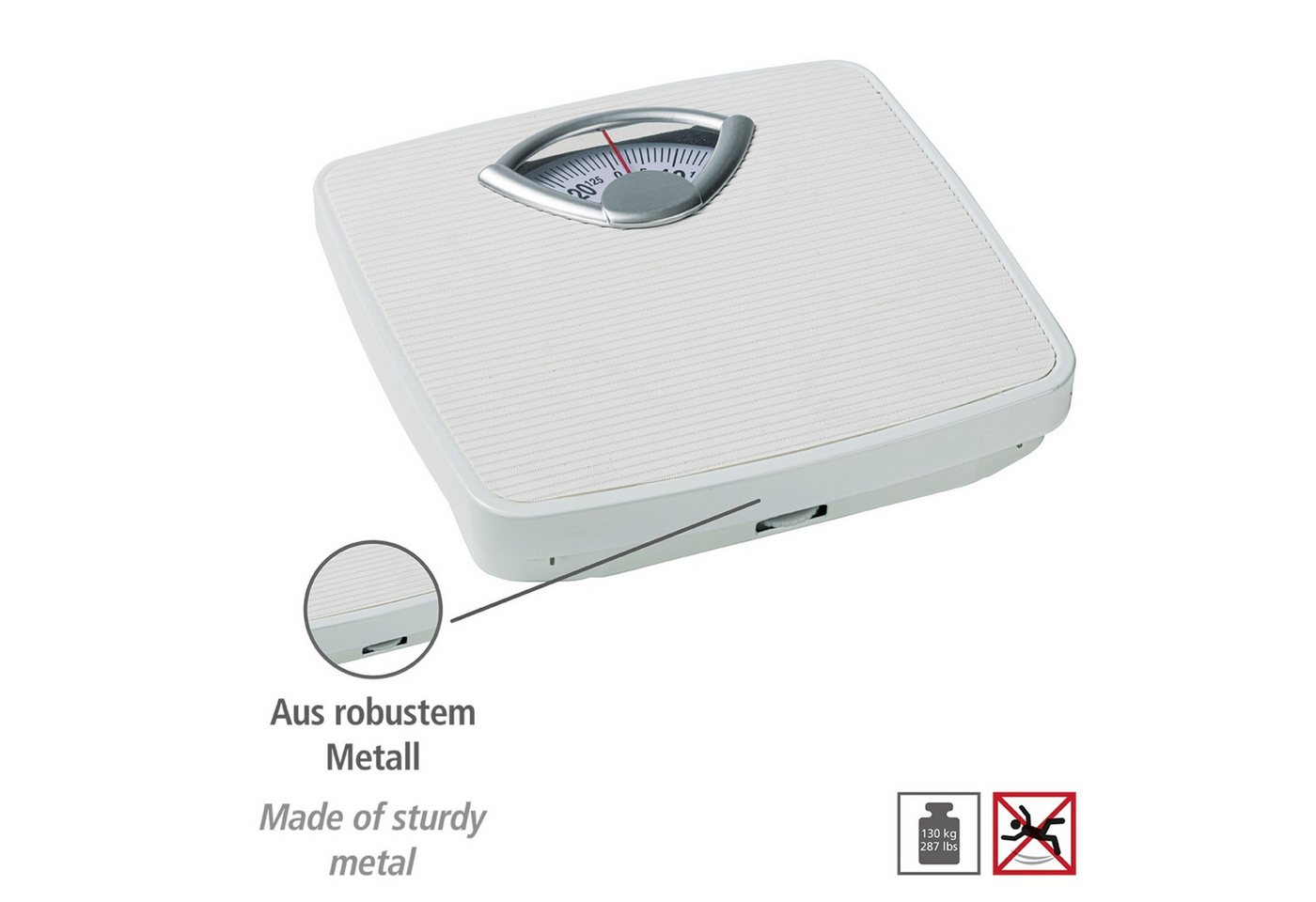 WENKO Personenwaage, analoge Körperwaage bis 130 kg – Bild 4 von 5