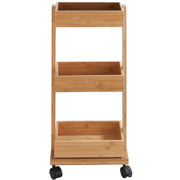 WENKO Rollwagen Regal Tortona, Badezimmer-Schrank mit 3 Ablagen