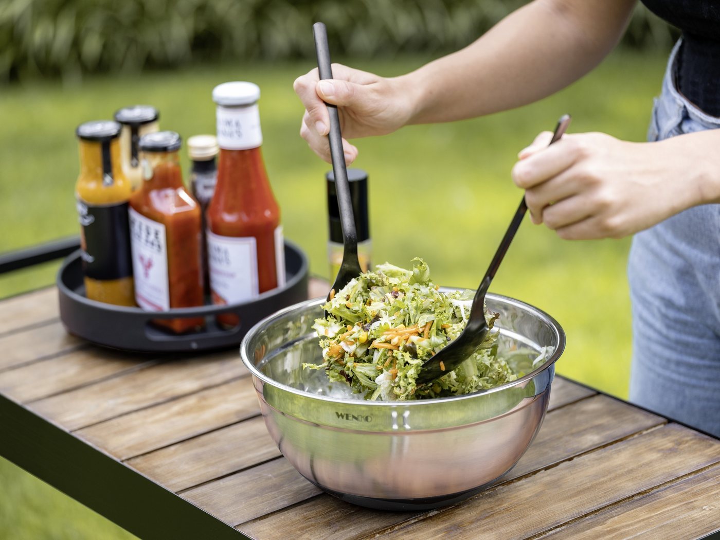 WENKO Salatbesteck Modell Nagy (Set, 2-tlg), aus rostfreiem Edelstahl, mit extra großer Aufnahmefläche – Bild 2 von 5