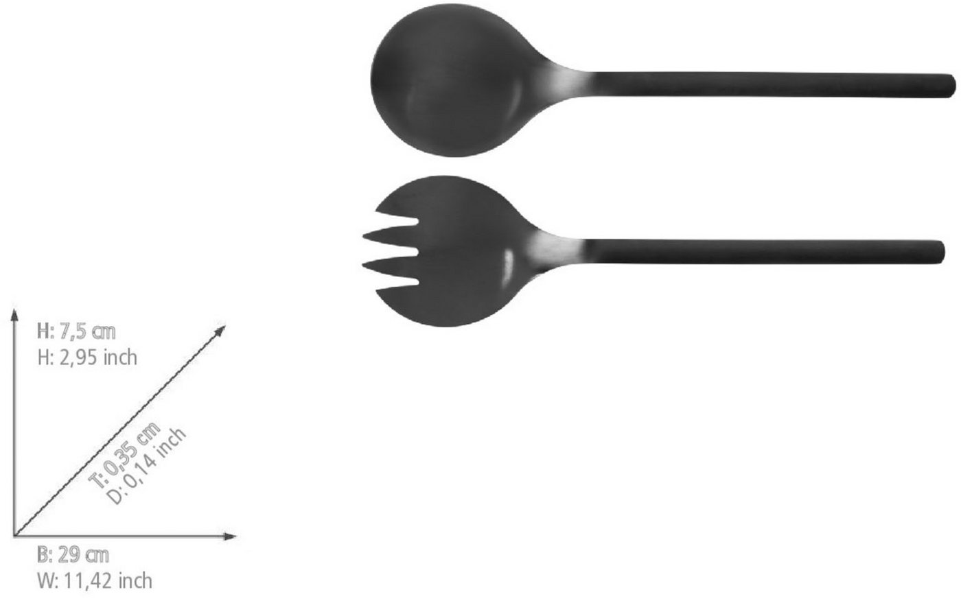 WENKO Salatbesteck Modell Nagy (Set, 2-tlg), aus rostfreiem Edelstahl, mit extra großer Aufnahmefläche – Bild 5 von 5