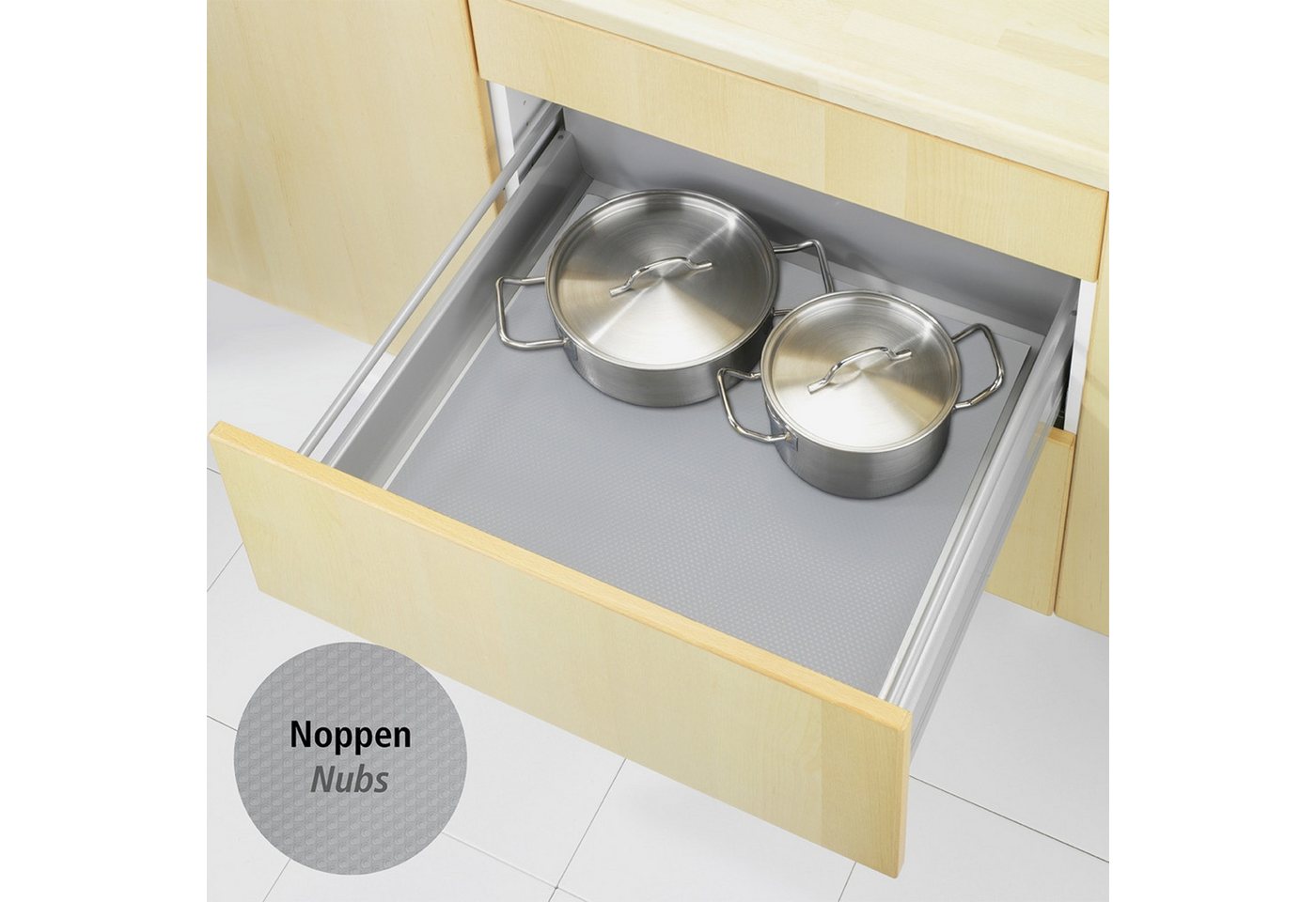 WENKO Schubladenmatte Modell grau (Set, 3 St) – Bild 4 von 5