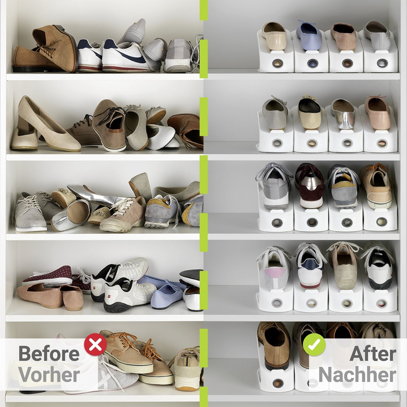 WENKO Schuhstapler Modell Schuhhalter, platzsparend, stapelbar, mit Griffloch für leichtes Entnehmen – Bild 4 von 5