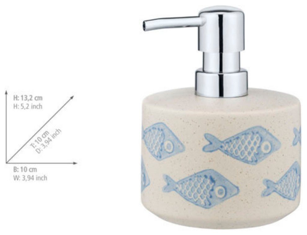WENKO Seifenspender Aquamarin, (1-tlg), Keramik, 475 ml – Bild 5 von 5