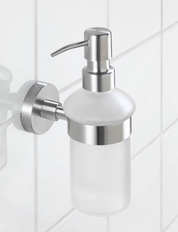 WENKO Seifenspender Bosio, Edelstahl rostfrei, ca. 200 ml Füllmenge – Bild 2 von 2